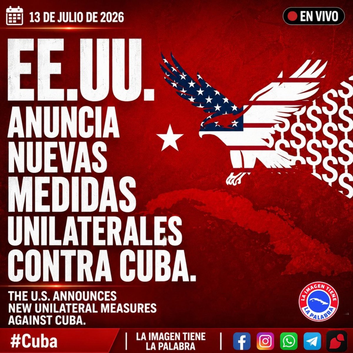 JorgeMadrigalD's tweet photo. Nuestro presidente Miguel @DiazCanelB, denunció este lunes el anuncio de una nueva lista de medidas coercitivas de EEUU contra #Cuba, al considerar que estas acciones forman parte de una política dirigida a incrementar la presión sobre la economía de la Isla. #CubaVencerá https://t.co/635LPewZkG