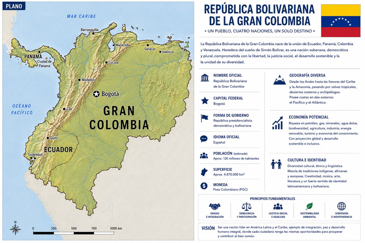 UnidadHisp's tweet photo. Y el gran sueño de Simón Bolívar, la creación de la Gran Colombia, fruto de la unión de #Colombia, #Venezuela, #Panamá y #Ecuador. https://t.co/lHZIvMTsrN