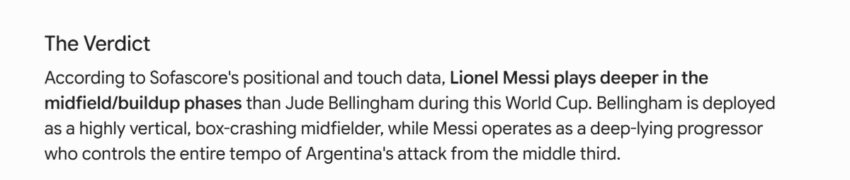 True__citizen's tweet photo. @bwfc_elliot It's no wise to be arguing against facts. Check all stats makers. Messi has been far deeper in the midfield than Bellingham. Bellingham is basically playing like a support striker.

The stats back me up. So it's either you don't watch the games or you are just bias. https://t.co/1xVOKSdVBy