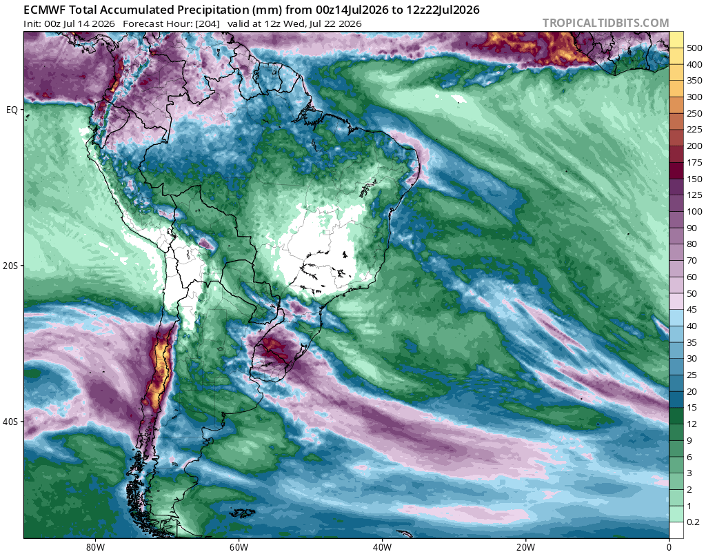 EdoWeatherman's tweet photo. ⚠️⚠️ALERTA ACTUALIZACIÓN martes. Severas complicaciones para la población durante los próximos días. 15-22 de julio.

Las actualizaciones confirman que el evento, un tren de sistemas frontales, se fortalece y expande su alcance. Además, en la zona central se está confirmando la extensión de lluvias hasta al menos la última semana de julio, con breves pausas.

Detalles por región. Considera estimaciones entre modelos europeo y norteamericano.

🔴 La región de Atacama se incluye en la alerta ya que la lluvia alcanzaría a casi toda la región el fin de semana. Montos sobre 20-40 mm en Copiapó y superiores a 90-130 mm en la parte sur como Huasco y Vallenar. Condiciones de temporal el fin de semana.

🔴 La región de Coquimbo espera el peak de lluvia en sectores interiores y del sur, donde se pueden superar los 300-350 mm. Sin embargo, la parte norte también espera mucha agua, con montos sobre 120-150 mm. La Srena y Coquimbo acumularía sobre 170-200 mm. Condición de temporal y mucha actividad eléctrica. Más de 3-4 mts de nieve.

🔴 Las regiones de Valparaíso, O'Higgins, Maule y Ñuble siguen concentrando  mucha agua, con sectores que pueden superar los 200-250 mm fácilmente e incluso algunas localidades pueden alcanzar los 300-350 mm. 
NO VIAJEN A LA COSTA porque el temporal será severo, combinado con actividad eléctrica y las olas que superarán los 3-5 mts, pudiendo causar mucho daño.

🔴 La región Metropolitana tendrá montos variados, Santiago se movería entre 150-180 mm, mientras las comunas que lo rodean entre 150-200 mm, no descartando algunas que reciban más de 250 mm. El viento en Santiago alcanzará rachas sobre 30-50 km/hr, mientras que comunas que lo rodean pueden registrar rachas sobre 60-80 km/hr.

Peak de intensidad en toda la zona central será entre jueves y miércoles de la próxima semana, con algunas pausas. En Maule y Ñuble lluvia desde esta noche.

🟡 Desde Biobío  al sur los montos se moverán entre 130-160 mm, concentrados entre hoy y el viernes 17. Viento moderado, excepto la costa de Biobío donde se esperan rachas sobre 80-100 km/hr el jueves, 60-80 km/hr más al sur. 

La isoterma no bajaría de 1800-2000 msnm, incluso se ven variaciones al alza entre miércoles y domingo, de todos modos sí se acumulará nieve, con 2.5 a 4.5 mts posibles entre Coquimbo y Biobío

IMPORTANTE.
🔴 En estas regiones, Atacama a Ñuble, se concentra la mayor probabilidad de daños a infraestructura y personas, además es altamente posible el desborde de canales y ríos, cortes de luz y turbiedad del agua. Te recomiendo un kit de emergencia y EVITAR VIAJES.  
🟡Entre Biobío y Los Lagos el riesgo de complicaciones es moderado, de todos modos deben adoptar medidas preventivas. Recuerde que el suelo ya está saturado.

Atentos con las actualizaciones y desde ya hay que prepararse, no espere a que llegue el evento.