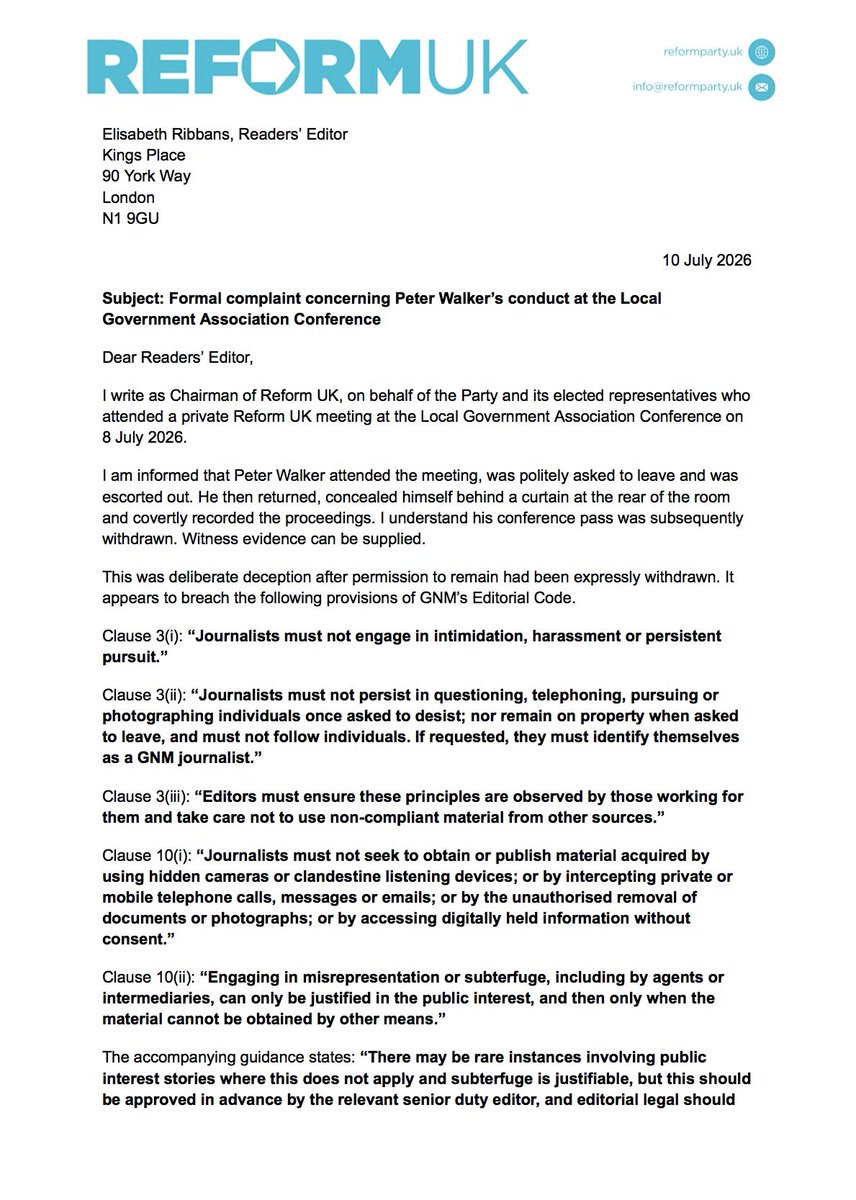 Reform UK tweet media
