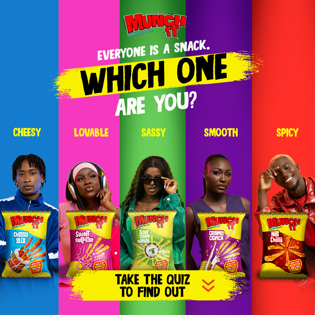 MunchITNigeria's tweet photo. Everyone’s a snack… the only question is: which one are you?
Cheesy
Lovable
Sassy
Smooth
Spicy

Think you know your vibe? Don’t guess.
Click the link below to take the Munch It Personality Quiz.

Come back and tell us your result. 
ImASnack