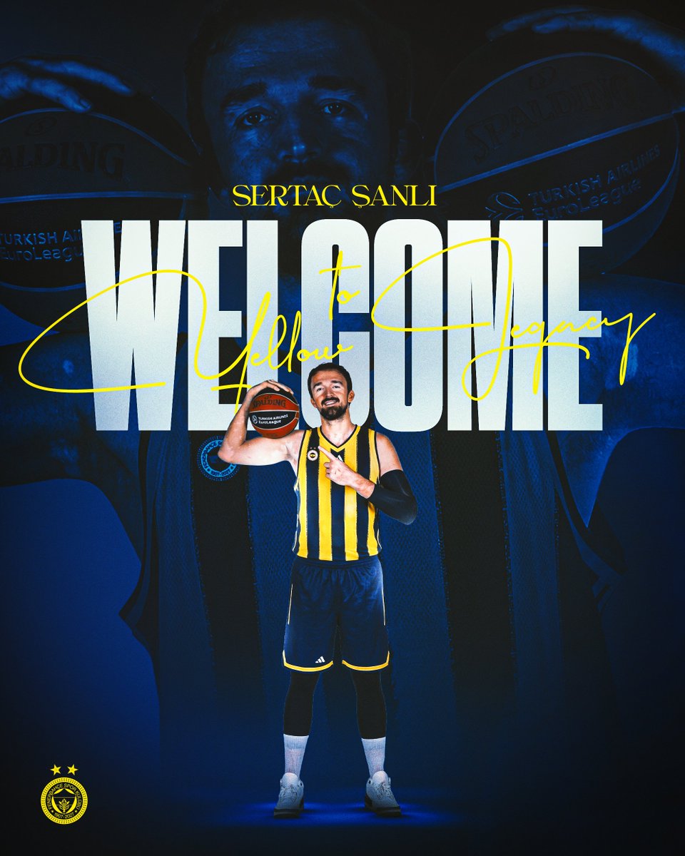 FBBasketbol's tweet photo. Sertaç Şanlı yeniden Fenerbahçe’de! 💛💙✍️

Fenerbahçe Erkek Basketbol Takımımız, 2023-24 ve 2024-25 sezonlarında formamızı başarıyla terleten, ikinci EuroLeague şampiyonluğumuz başta olmak üzere bu dönemde kazandığımız başarılarda pay sahibi olan Milli pivot Sertaç Şanlı (2.12cm - 1991) ile 1 yıllık anlaşmaya varmıştır.

Fenerbahçe formasıyla 1 EuroLeague, 2 Türkiye Ligi, 2 Türkiye Kupası şampiyonlukları yaşayan, kazandığı başarılarla adını Sarı Mirasımıza yazdıran Sertaç Şanlı’ya ‘Ailemize yeniden hoş geldin!’ diyor, başarılar diliyoruz.

#YellowLegacy #WelcomeSertaç