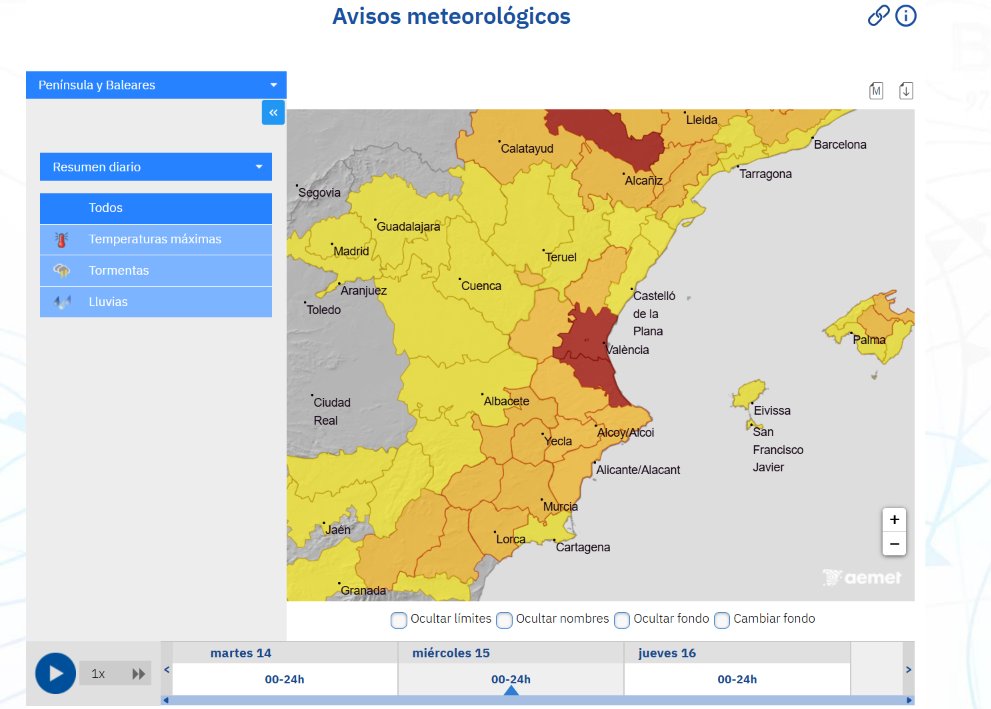 AEMET_CValencia's tweet photo. ⚠️Atenció! Demà serà un dia molt advers, no sols per la calor intensa i generalitzada, sobretot a la província de València, on s'ha activat l'avís roig, sinó també pels fenòmens aparellats, com tempestes seques, rebentons i ratxes molt fortes de vent de curta durada. https://t.co/hrRwdOzqa2