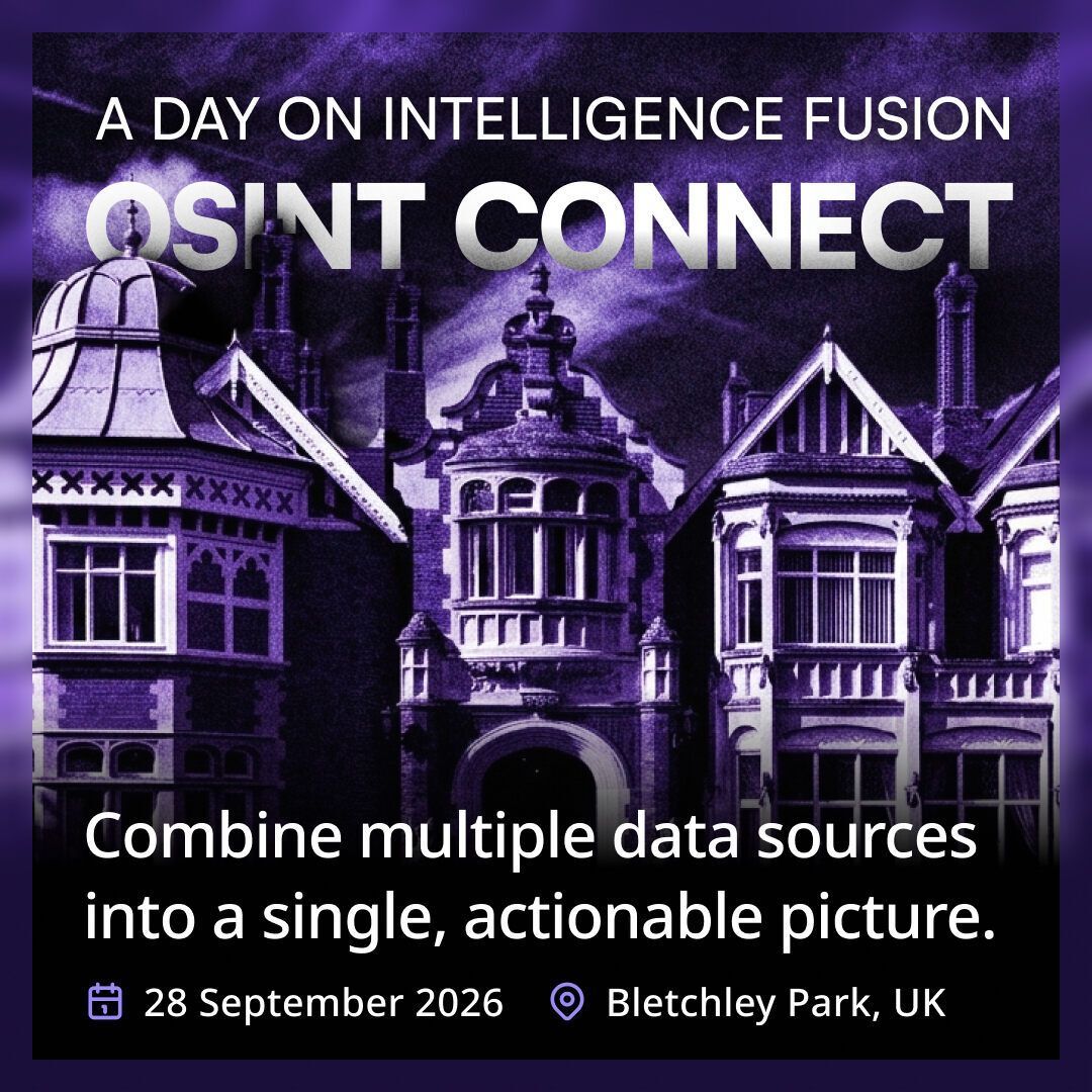 OSINTindustries's tweet photo. INTRODUCING: OSINT Connect UK, hosted by OSINT Industries. 🔎

OSINT Connect is coming to Bletchley Park. 

Bringing together the best experts in law enforcement and government.

More coming soon.

Save the date. 

📅 28th September, 2026
📍 Bletchley Park https://t.co/HclSASkAXr