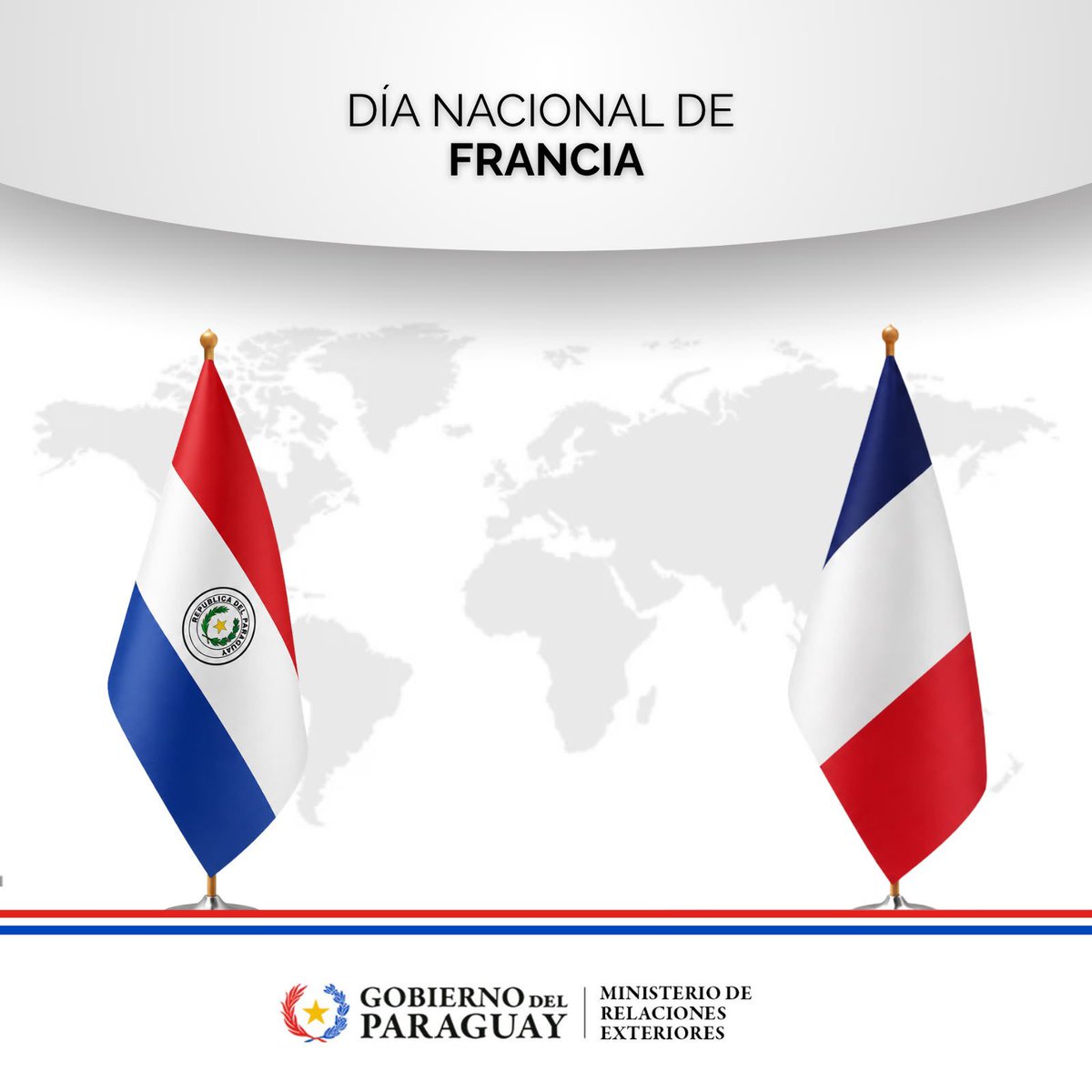 mreparaguay's tweet photo. Con ocasión del aniversario de la Toma de la Bastilla, la República del Paraguay saluda y extiende sus felicitaciones a la República Francesa en su Día Nacional. https://t.co/Jz7L4bR7Se