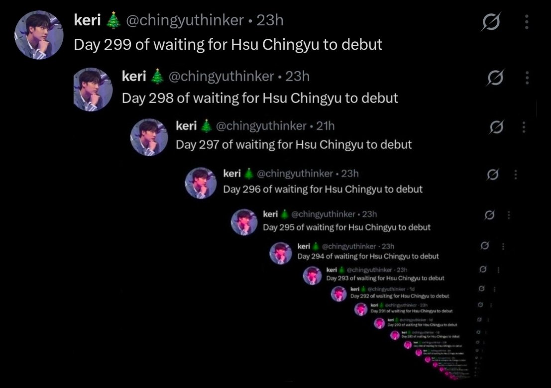 chingyuthinker's tweet photo. Day 300 of waiting for Hsu Chingyu to debut https://t.co/c8mXMtBq8k