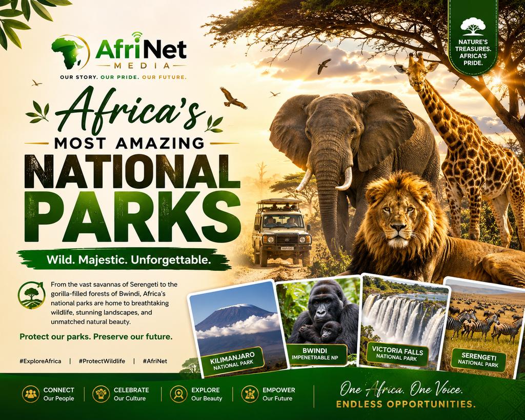 AfriNet_Media's tweet photo. 🌍🦁 🐘 Which African national park is on your travel bucket list? 🌿✨

Africa is home to some of the world's most spectacular national parks—vast landscapes where wildlife roams freely, ancient ecosystems thrive, and breathtaking scenery inspires millions of visitors every year https://t.co/9i2CG8R5wq