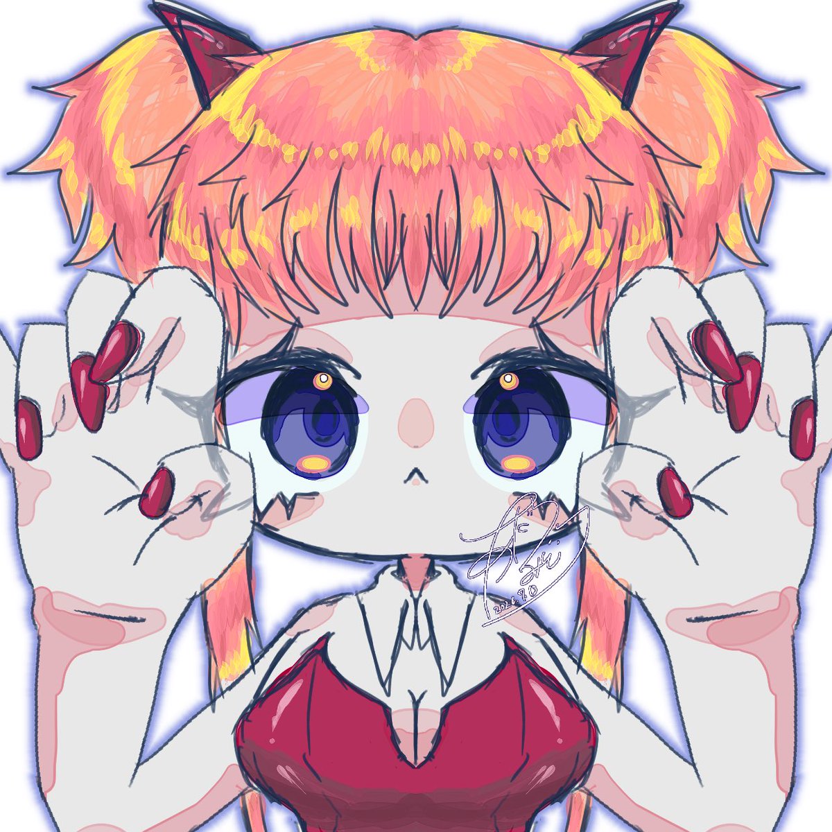 kero_gr's tweet photo. うさじゃなーい✨👹

#落書き https://t.co/VN9oLOiNRB