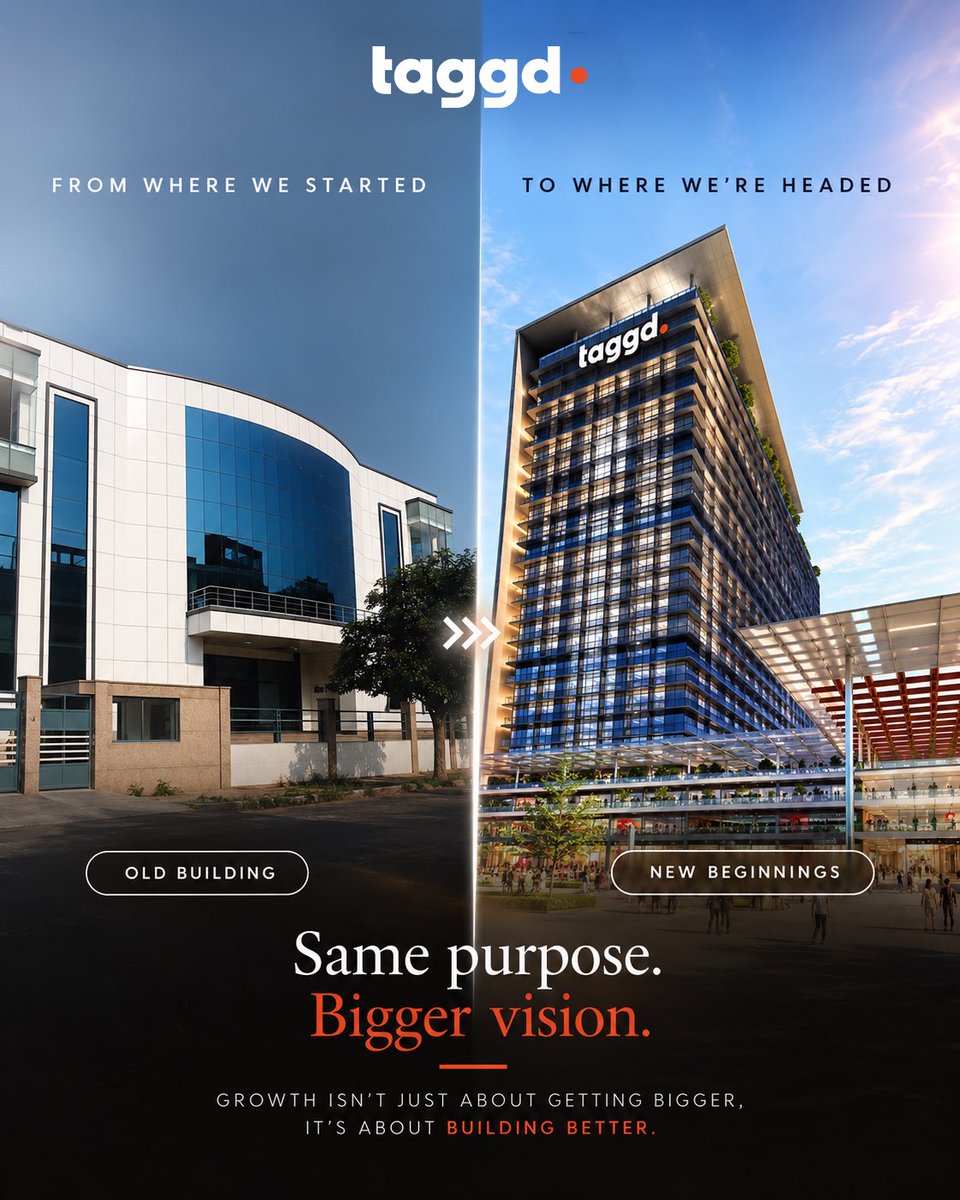 _taggd's tweet photo. From where we started to where we’re headed. 🧡

This new office is more than a new space, it’s a symbol of the journey we’ve shared and the future we’re building together.

Same purpose. Bigger vision.
Onwards and upwards. 🚀

#Taggd #Growth #NewBeginnings #FutureOfWork https://t.co/4GckudVZkm