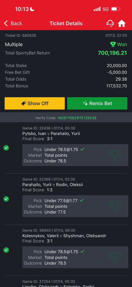 FoluboiNg's tweet photo. In space of two days ! Sportybet gave me this . 

I appreciate it.  The only punter that’s a professor of 20 odds ! 

Get in to my verified channel 👉🏿 https://t.co/7Rw1hpjFgF https://t.co/MA5OzoYQ3r
