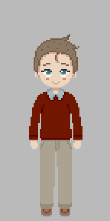FusenStudio's tweet photo. Autumn wear for post office NPC   
#indiegame #pixelart #インディーゲーム #ドット絵 https://t.co/ryf4o5xFOP