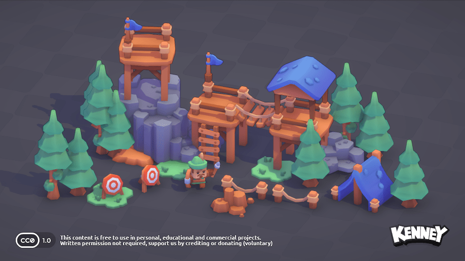 KenneyNL's tweet photo. Mini Forest is now available! 🌲 Perfect for creating forest hideouts or archery training camps!

The 3D models are compatible with all game engines and are free to use for everyone, for anything.

https://t.co/lvTJZRjfB1 https://t.co/D8QmmW9I0V