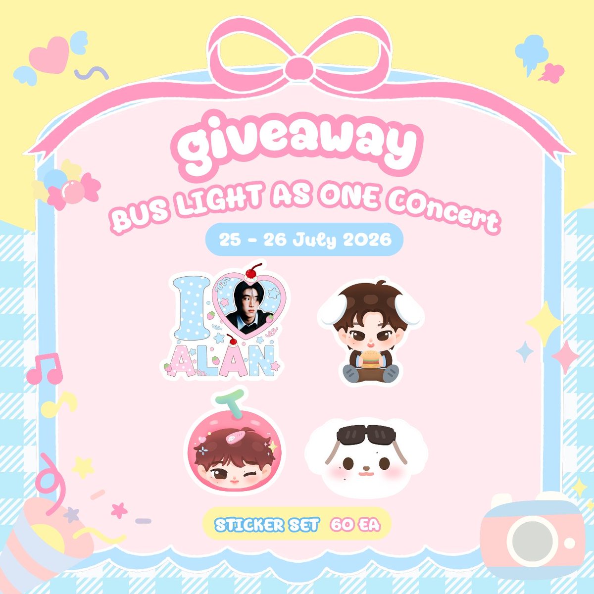 Beambie233's tweet photo. pls kindly rt 💝

♡ Giveaway for #BUS_LIGHTASONE ♡
#ALANpasawee 

⭐️ ALAN STICKER 60 ea | 30ea/ day

☆ rt+show this post ☆

📆 25,26 July 2026
📍Impact Arena
⏰️ TBA

#BUSbecauseofyouishine
#BB233gaw https://t.co/v7Wl9hHzpJ