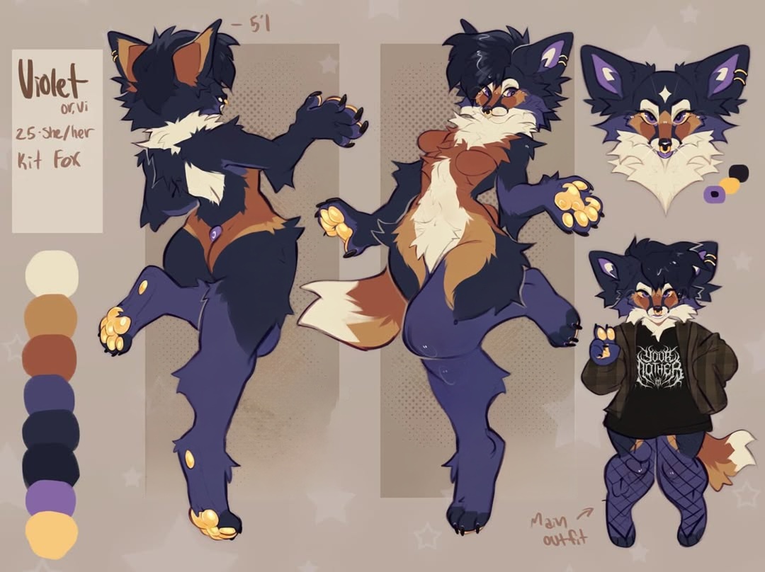 clarkrenee's tweet photo. The reference sheet is done! ✅🎉

Next step the fursuit! 🐾✨

Yayyyy!! 🥳 This is my very first fursuit project and I'm so excited!! 🎭 Can't wait to bring my character to life! 🌟

#fursuit #furry #commission #referencesheet #comm #makers https://t.co/OLnLngRCcQ