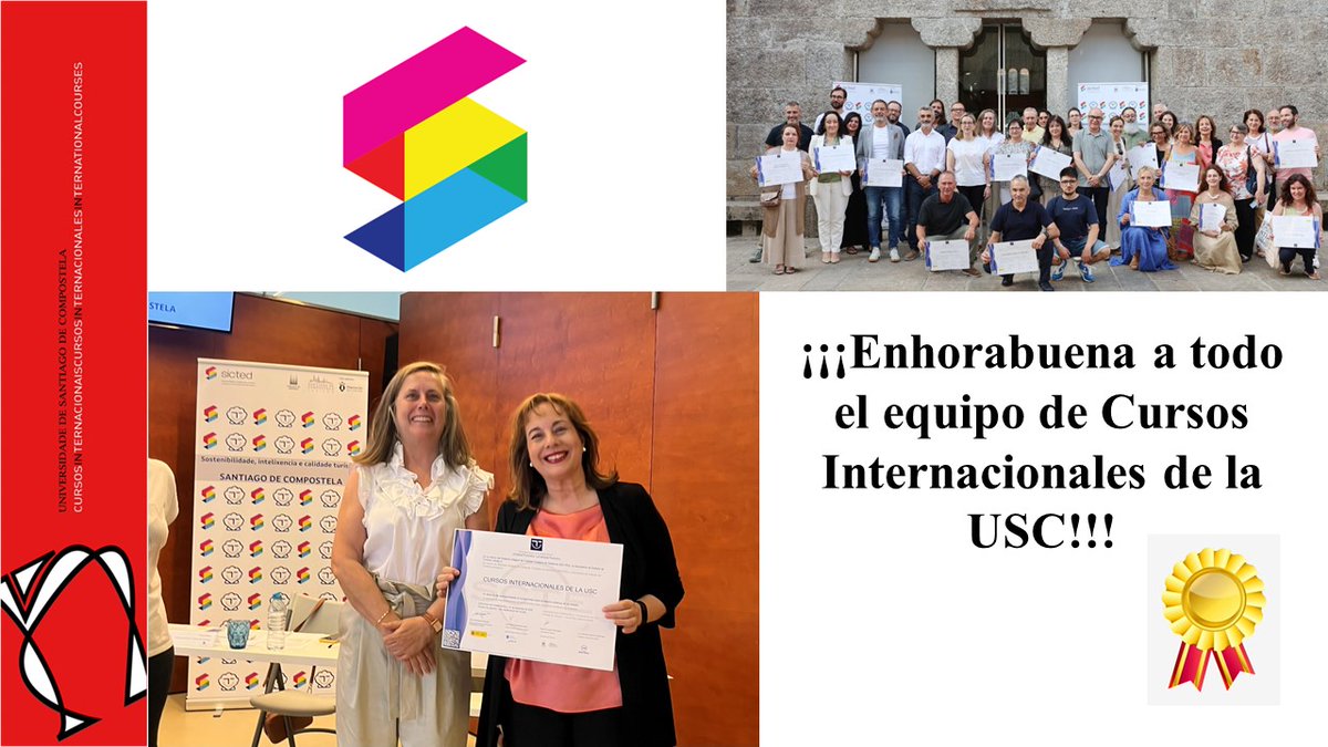 ci_usc's tweet photo. El  8/07 la  Directora-Gerente de @ci_usc , #PilarTaboadadeZúñiga, recogió el diploma acreditativo #Sicted  Secretaría de Estado de Turismo 
¡¡¡Enhorabuena a todo el equipo de Cursos Internacionales  USC!!!@turgalicia @stgoturismo @usc @EmbEspEstonia @EmbEspNoruega @EducNordic https://t.co/Nvhgsxw6w1