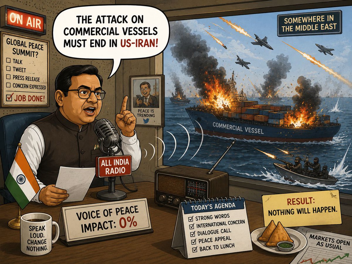 viswaram's tweet photo. INDIA LODGES STRONG PROTEST OVER HORMUZ STRIKES, DEMANDS ATTACKS ON COMMERCIAL VESSELS “MUST CEASE” https://t.co/pPfvw8MSpW
