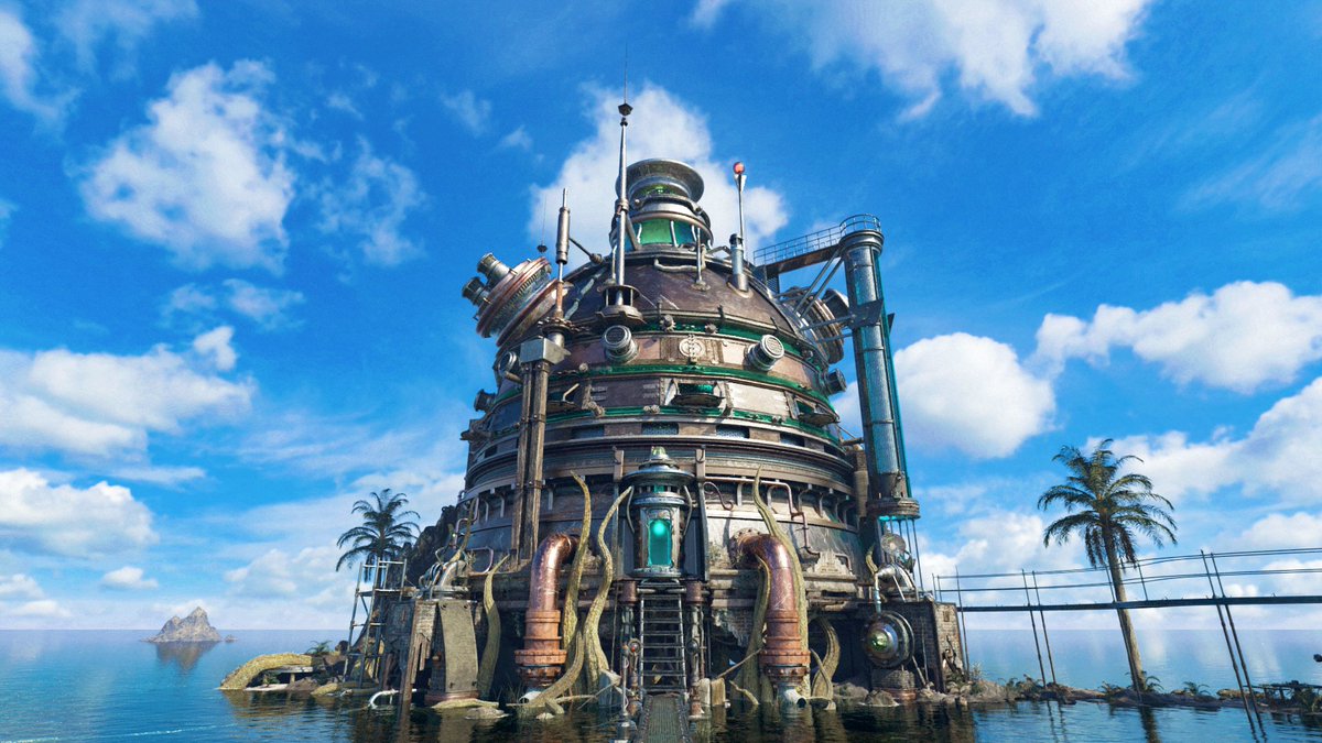 NeyyahGame's tweet photo. What is your view on this location in the game? Is there something you wish you could have seen more in-game, or seen less? Here is a raw render, vs the more finalised post-photoshop look you see in the game world! #gameart #scifi #gaming #adventuregame #pcgaming #Neyyah https://t.co/WbMzWhjs5Z