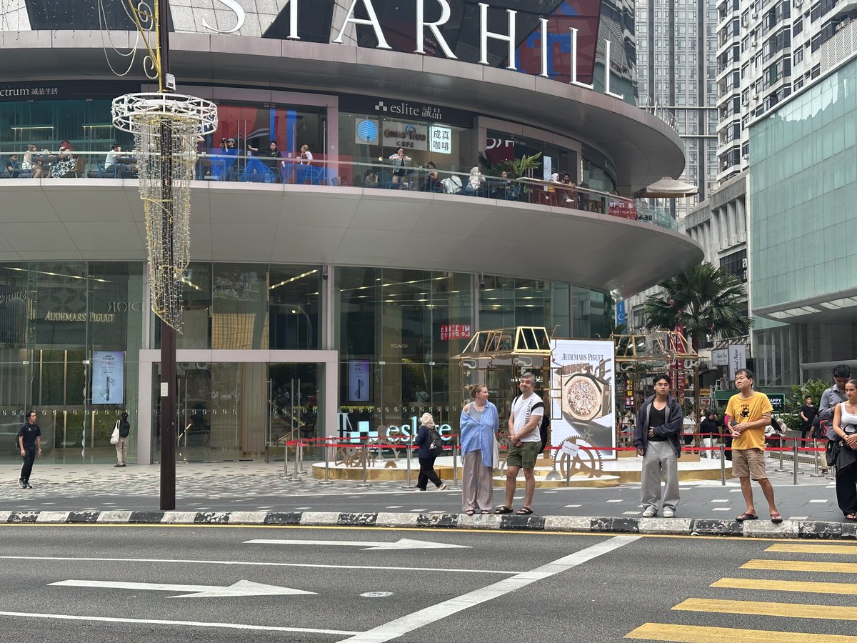 ninieysharlleys's tweet photo. just spoke to the people from AP, so here’s a little update for everyone planning to come 🫶

the area from Starhill Piazza (where the AP booth is located) towards the AP boutique entrance will be cordoned off and only accessible to VVIP guests. once the guests enter Starhill, there will be cocktail tables set up at the foyer area, so unfortunately there won’t really be a chance to see the boys from outside once they are inside AP boutique.

however, if you happen to come earlier and spend some time to shop in Starhill (especially around the 2nd or 3rd floor areas), you might be able to catch a glimpse of them from the mall’s upper levels. it’s impossible to cordon off  the upper floors.

the media and photography session will likely be held at the AP booth outside in the Piazza area, so that will most likely be the main opportunity for fans to see them.

i also showed the AP team how big the crowd was the last time pond and tay came to malaysia, so they are well aware of the situation and have taken note.

the weather has been extremely hot with sudden rain lately, so please remember to drink enough water, bring an umbrella, and take care of yourselves while waiting 🤍