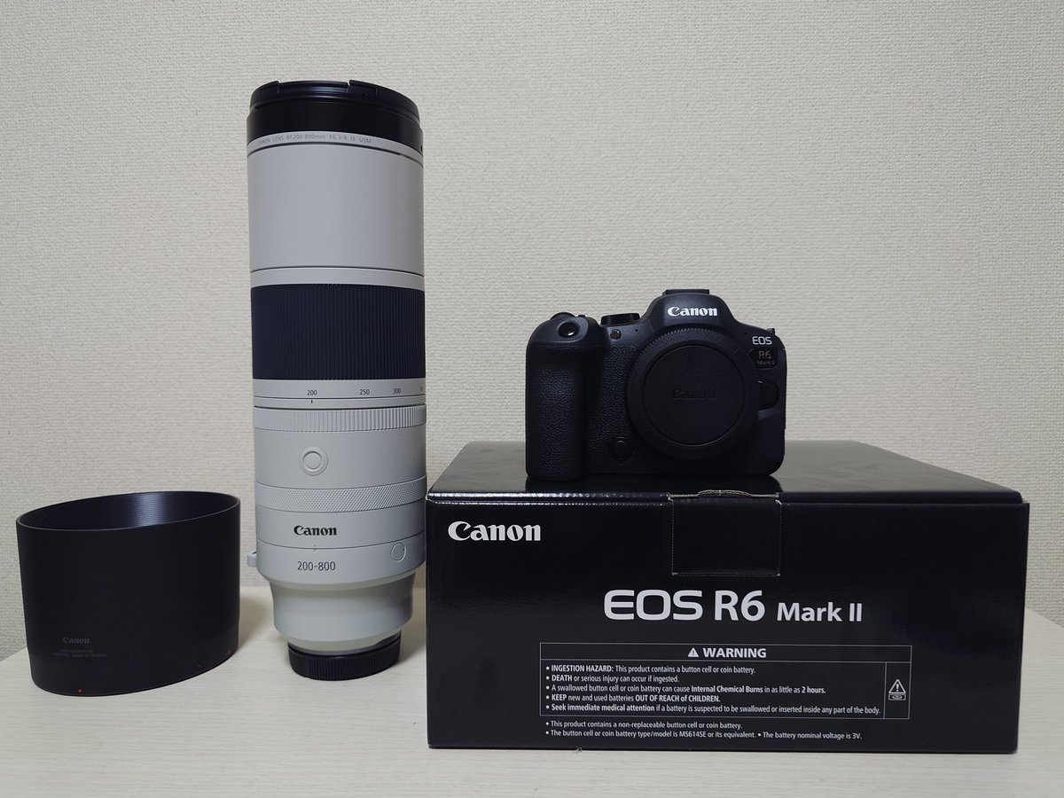 xDjb6QnP42Jwsu1's tweet photo. ウォッホーーー!来たーーー!
これで航空機、艦艇を撮るぞーー!
#CANON
#EOSR6MarkⅡ
#RF200-800 https://t.co/rCs1hqGxFl