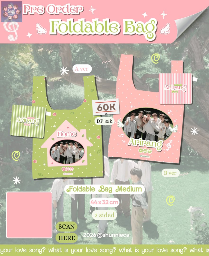 haloarmy_'s tweet photo. hay! armyy  aku mau open PO Foldable Bag medium size sudah 2 sisi yaa, price 60k aja bisa Dp 35K, siapa yang mau di Tag boleh komen yaa! Thank U https://t.co/sWegeq1TIo