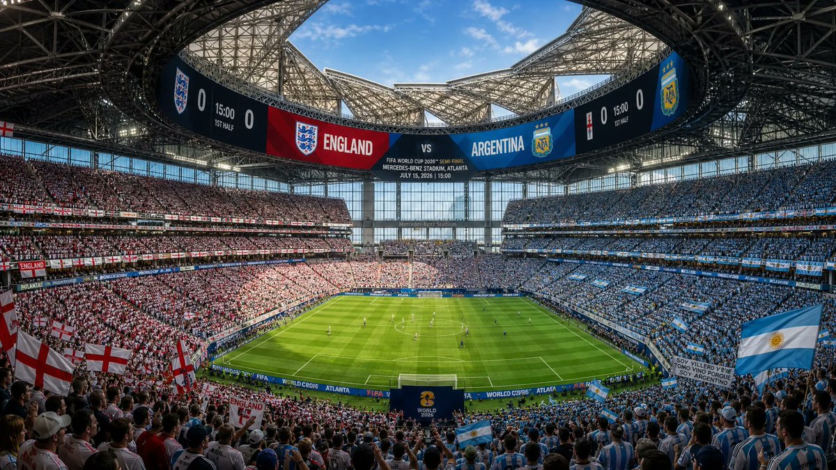 TouchlineX's tweet photo. 🚨 𝗗𝗜𝗗 𝗬𝗢𝗨 𝗞𝗡𝗢𝗪: Argentina vs England will take place at the Mercedes-Benz Stadium, one of the most BEAUTIFUL stadiums in the world! 🔥 https://t.co/rYMY76htsP