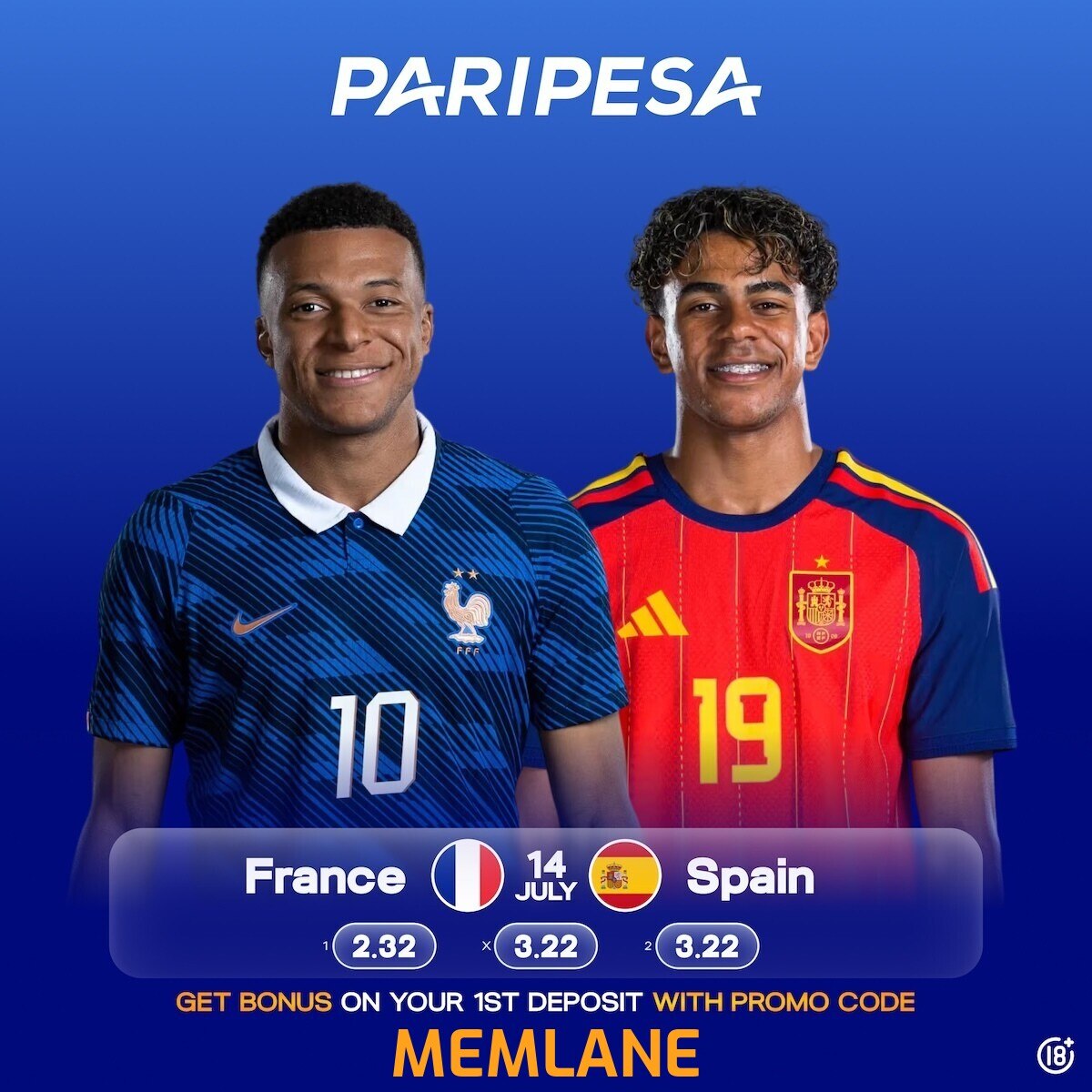 ManUtdMemlane's tweet photo. Today's Crunch Match of the Day 
France vs Spain 
Play on Paripesa and enjoy 👇👇
📌NO TAX
📌100% DEPOSIT Bonus 
📌  Deposit via Mpesa

Download Paripesa App 👉https://t.co/k1kcRlkQWp
[Use Promo Code 👉🏾 MEMLANE] https://t.co/3fcvMi1ABe
