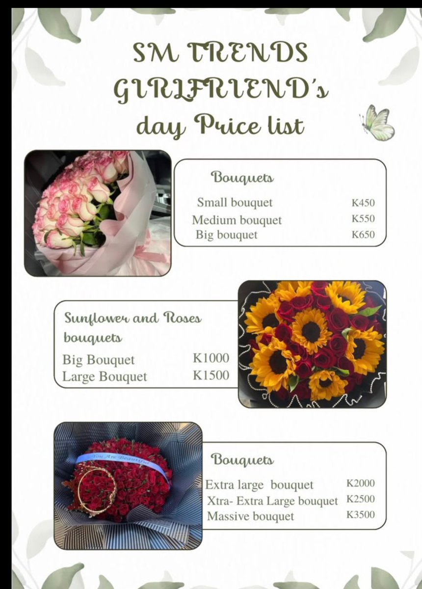 Slick_ZM's tweet photo. Thoughtful gents, Call/ WhatsApp Sian on 0973001119 to Pre order your girlfriend's bouquet for August 1st. Let's get you Girlfriend's Day ready...😁😁 https://t.co/XELlSlk7pl