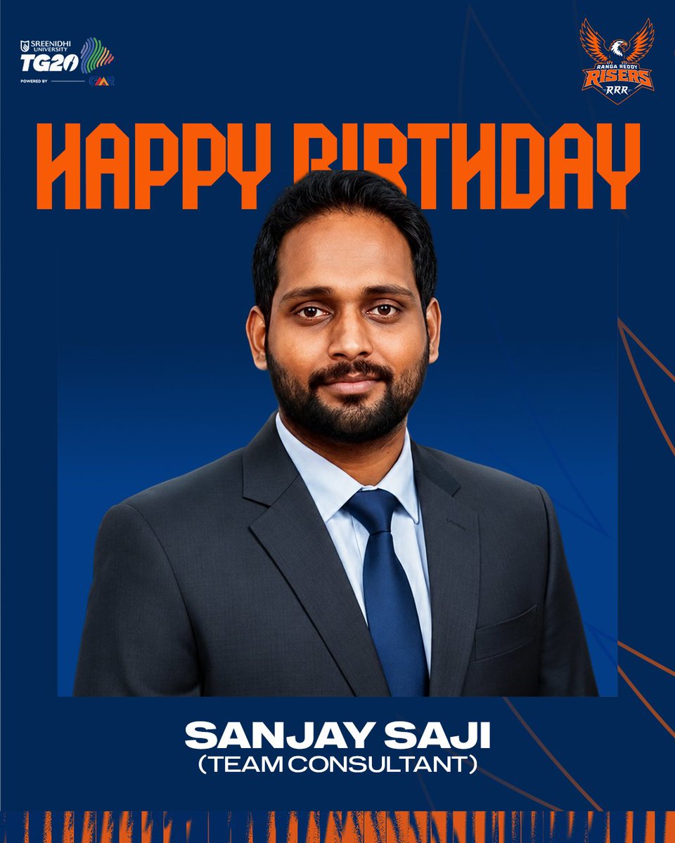 RRRisers_'s tweet photo. Happy Birthday, Sanjay Saji! Have an amazing day and a wonderful year ahead. 🤩

#RangaReddyRisers #ManaGaddaManaAdda #TG20 https://t.co/oZULqxx5ab