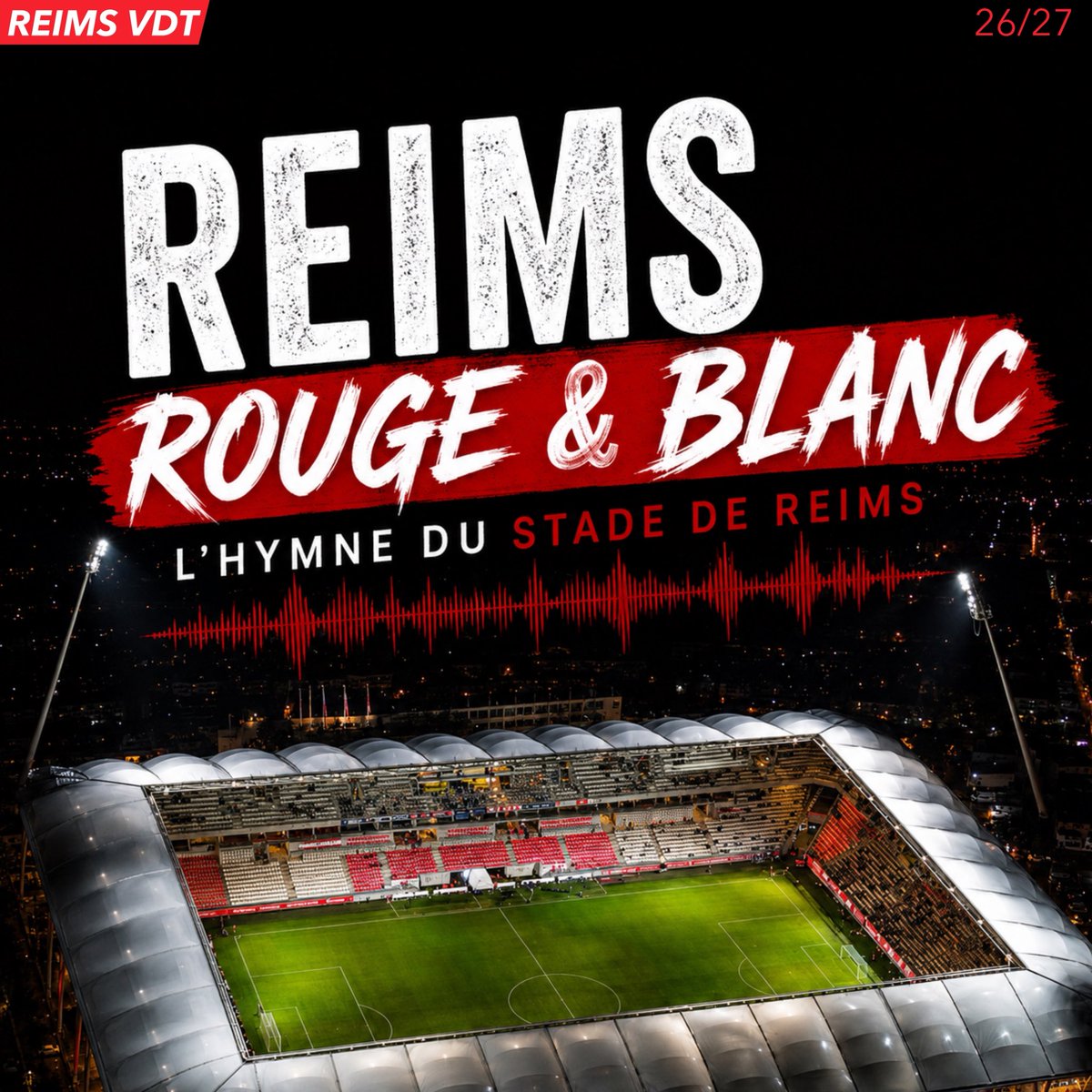 reimsvdt's tweet photo. 🔴⚪️ Reims Rouge &amp; Blanc

🎶🎵 Le nouvel Hymne du Stade de Reims

À écouter ici ⤵️
https://t.co/rSTxlgqcpS https://t.co/lbZpTMCYxP
