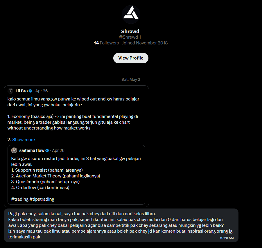 Cheytax_1's tweet photo. Jadi keingat DM dari @Shrewd_11. 

Walau account sy anon, tapi kalau emang pendapat sy worth a penny, jawabannya ada di twit di bawah.

-

Try to compute. Serious compute ya.. gak pake AI.

Bayesian theorem itu bagus dan gampang. Dan.. market mutar2 disitu doang.

You can go really really far kalau bisa math modeling.

Sama doa dan bersyukur mungkin? You can't win in a playground where tons and tons of money are lingering around without the help of god.