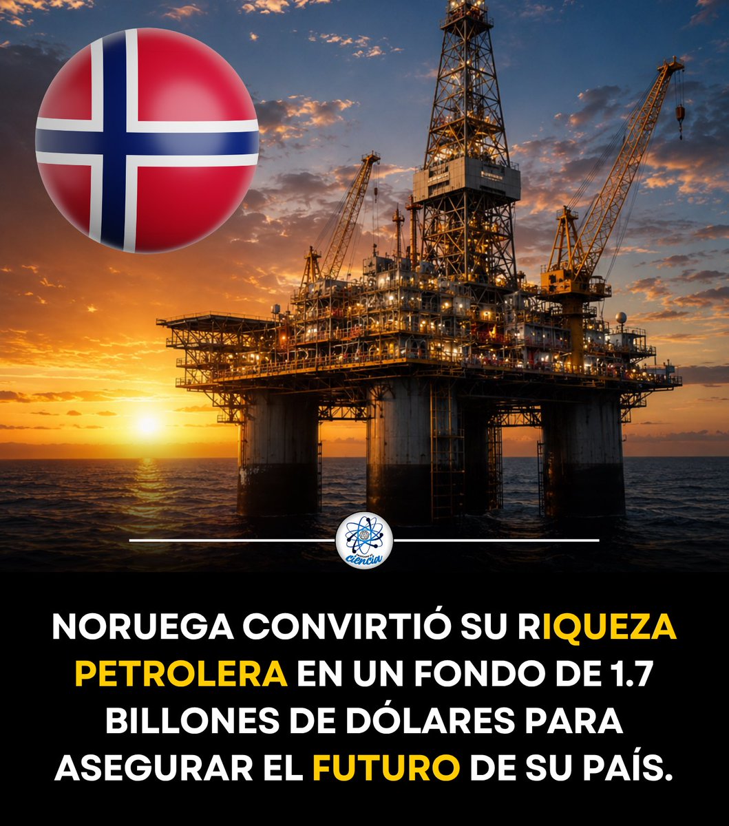 EnsedeCiencia's tweet photo. Lejos de gastar de inmediato los ingresos obtenidos por el petróleo y el gas, el gobierno noruego optó por invertir gran parte de esos recursos en un fondo soberano que hoy es considerado el más grande del mundo. Su objetivo es que esa riqueza beneficie no solo a la generación actual, sino también a las futuras.

Aunque suele decirse que “cada ciudadano es copropietario”, en realidad el fondo pertenece al Estado y se administra en nombre de toda la población. Los rendimientos ayudan a financiar servicios públicos y a mantener una economía más estable a largo plazo. Un modelo de administración que ha convertido a Noruega en un referente mundial en el manejo responsable de sus recursos naturales.