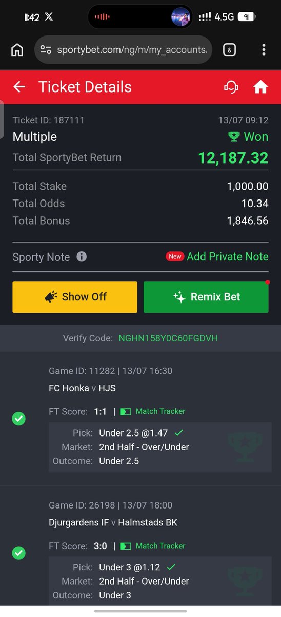 KokotheKD's tweet photo. @OgidanAyodeji1 Won the 10odds yesterday https://t.co/17w6SEcDv8