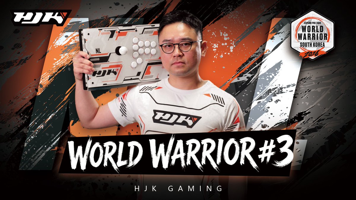 HJK_Gaming_JP's tweet photo. 🔥 WORLD WARRIOR #3 出战！

HJKサポート選手 NL が、World Warrior South Korea #3 に挑みます。

HJKデバイスとともに、次なる勝利へ。
皆さん、応援よろしくお願いします！💪

#HJK #HJKGaming #NL #StreetFighter6 #WorldWarrior https://t.co/qrFBJ1Ft6U