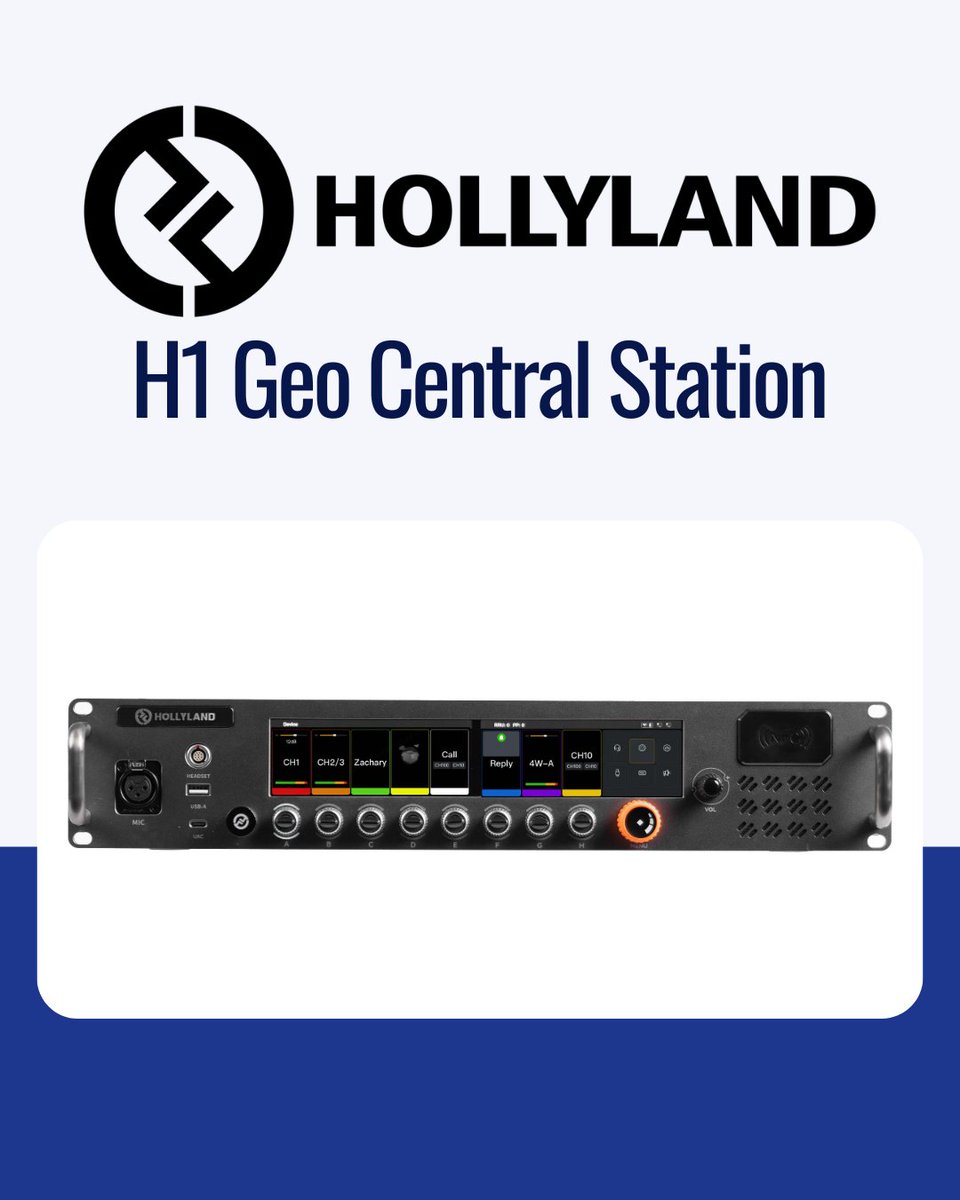 RaycomUK's tweet photo. The Hollyland Solidcom H1 Geo Central Station is a powerful, scalable intercom hub designed for modern production teams. Built to support up to 80 beltpacks with no license fees, it delivers reliable, large-area communication with seamless roaming across multiple antennas. https://t.co/TZvEpb1lid