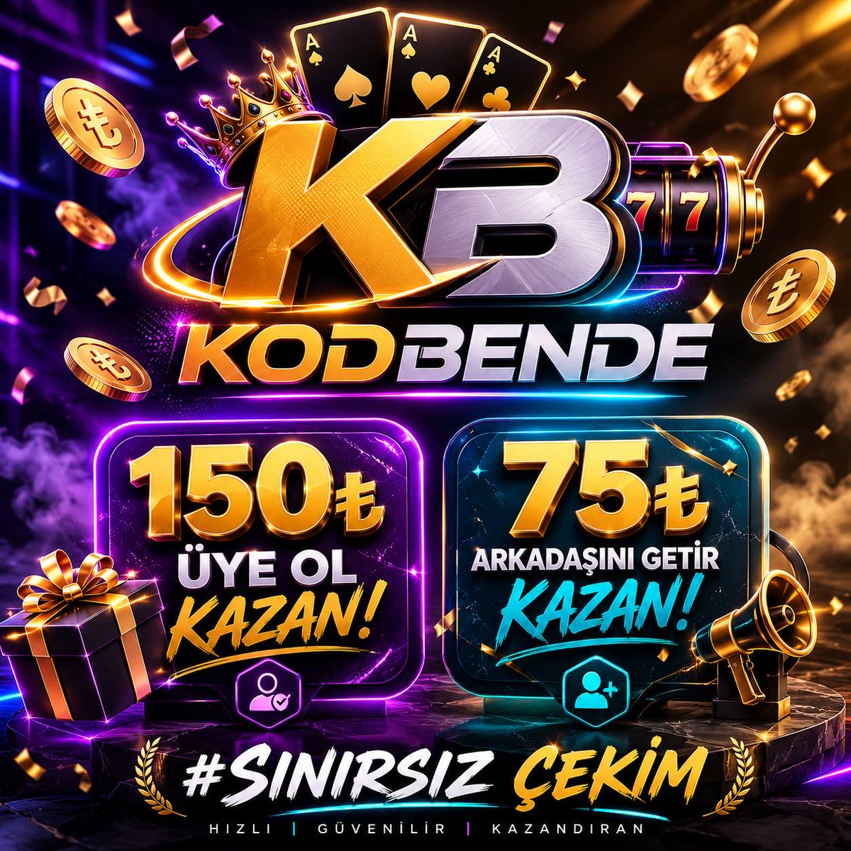 kodbende's tweet photo. 🎁 KODBENDE’YE KATIL, KAZANMAYA HEMEN BAŞLA!

💸 150₺ Yeni Üyelik Hediyesi
👥 Arkadaşını Davet Et, Her Davete 75₺ Kazan!

⚡ Hızlı Ödeme • Güvenilir Hizmet • Sınırsız Çekim
🚀 Kazandıran fırsatları kaçırma, hemen aramıza katıl!

🔗 Giriş :  https://t.co/sEyaCxwFUw

#keşfet https://t.co/rHgBP5GaKW