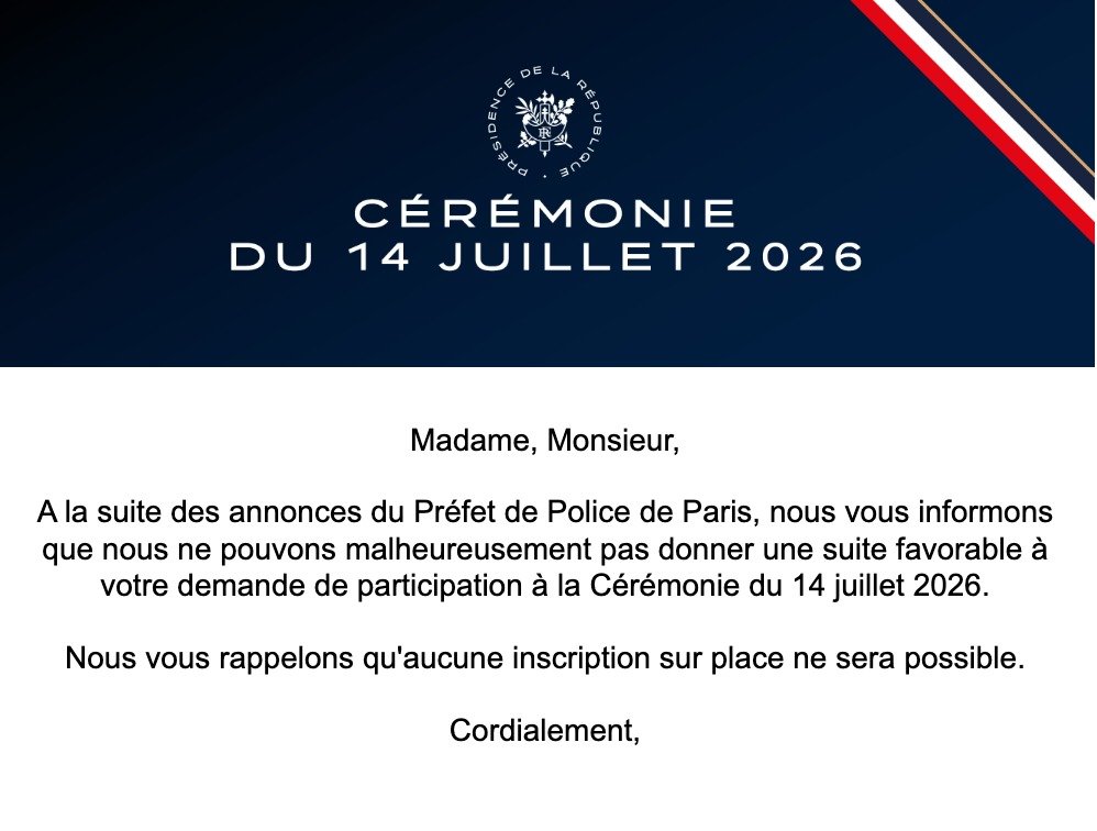 Gaullisme_Fr's tweet photo. Un 14 juillet, une fête nationale sans peuple.
Le macronisme finit comme il a commencé : le mépris pour le peuple français et pour sa souveraineté. https://t.co/VNYgcbmkpe