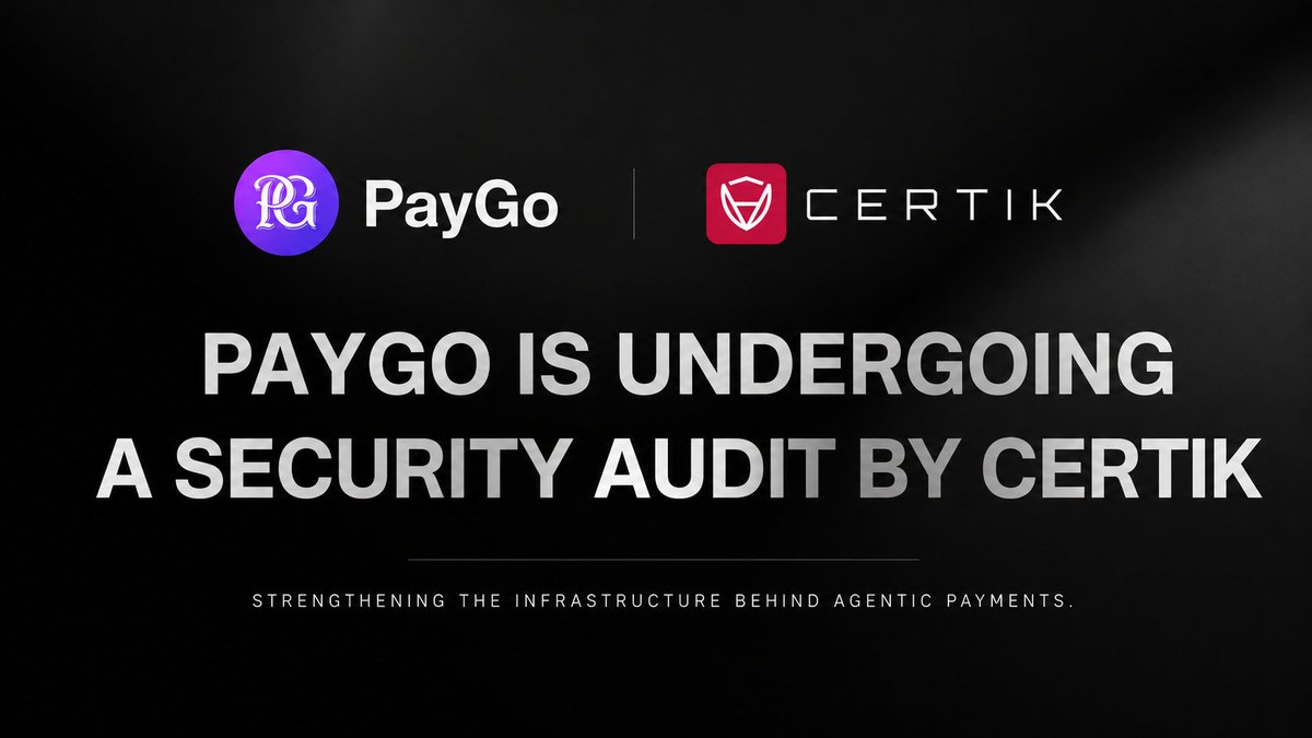 PayGo402's tweet photo. 🛡️ SECURITY AUDIT IN PROGRESS

PayGo is currently undergoing a security audit by @CertiK as we continue building our x402 payment infrastructure and AI Agent ecosystem.

Security is a key part of bringing PayGo to the next stage of development.

Stay tuned for the official audit announcement coming soon. 🔐