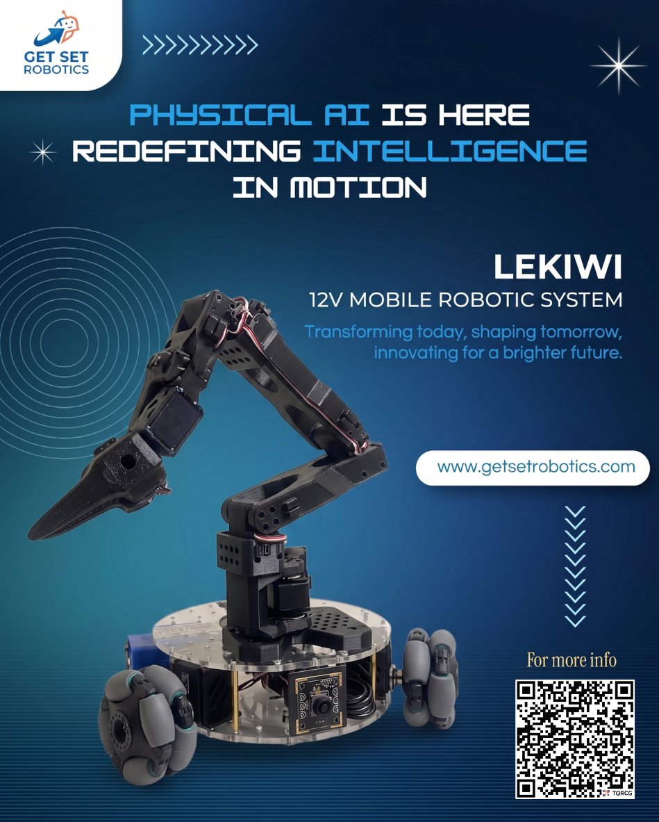 Get_SetRobotics's tweet photo. 🤖 Bringing AI to Life with the 12V LeKiwi LeRobot
Excited to share our progress with the LeKiwi Mobile Robot, powered by the LeRobot open-source robotics.

Purchase yours today from GetSetRobotics and start building the future of robotics.https://t.co/QeSOuKPJAU https://t.co/Aw1qVPYodh