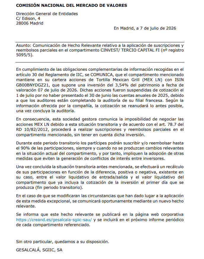 AndreuOliver03's tweet photo. Por si alguien le resulta de interés, aquí está la comunicación a CNMV y el motivo la suspensión de cotización de  MEX en LSE https://t.co/hpkEjmHNNt