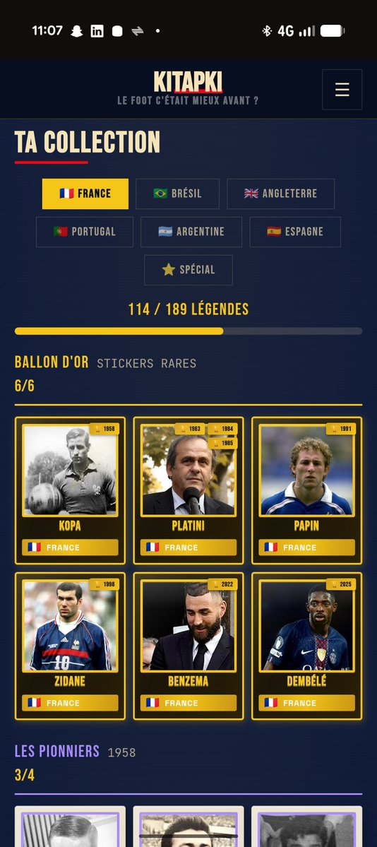 RiroNyo's tweet photo. En attendant le match, j'ai créé un jeu sur navigateur dans l'esprit de #7a0

👉 https://t.co/5qRsu2QUfZ

Tu joues contre l'Espagne mais tu remplaces 3 joueurs par des légendes de l'EDF

Et tu collectionnes les légendes dans un album

Faites moi vos retours 🙏

#FRAESP #ESPFRA https://t.co/IplOQSkRUK