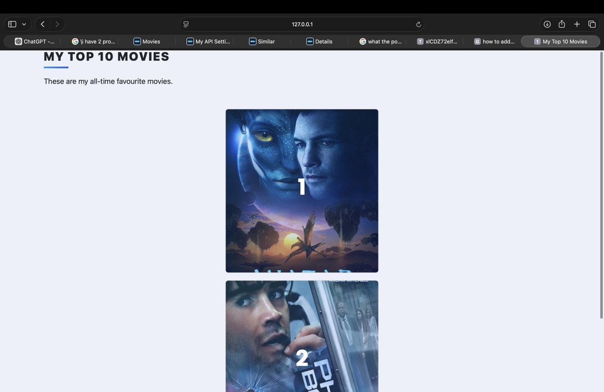 Rishi__0059's tweet photo. #100DaysOfCode (Python) 🧑💻
📷Day 64/100
Built a Flask Top 10 Movies app with TMDB search, SQLite storage, ratings, reviews, posters, and automatic ranking by score.#Flask #Python #SQLAlchemy #WTForm
GitHub - https://t.co/vN08fXbBfZ https://t.co/KpgsrbA4us