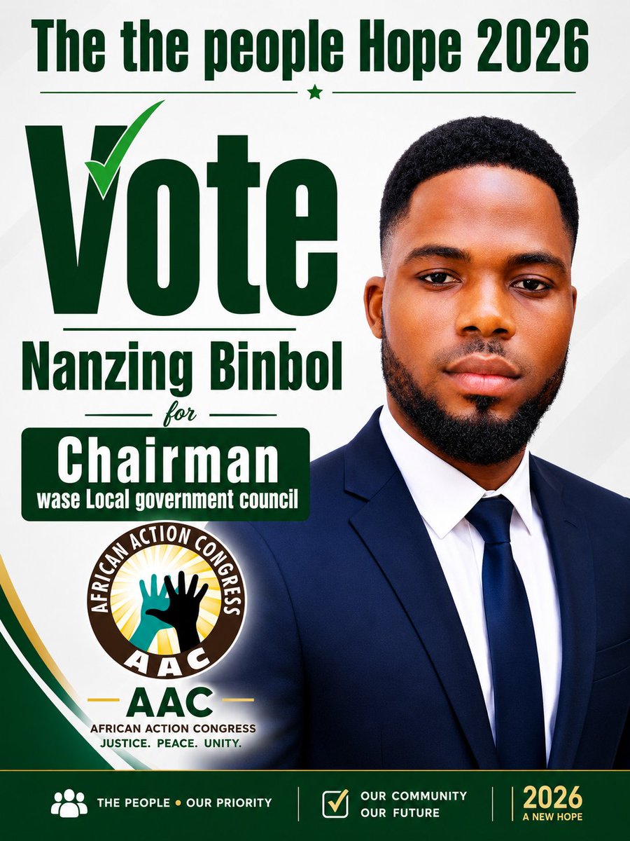 Sir2Blizz's tweet photo. Not too young to Lead.
Vote for Nanzing Binbol for Chairman wase local government council under AAC... A New Wase is possible with Nanzing Binbol https://t.co/wIip9jlCWc