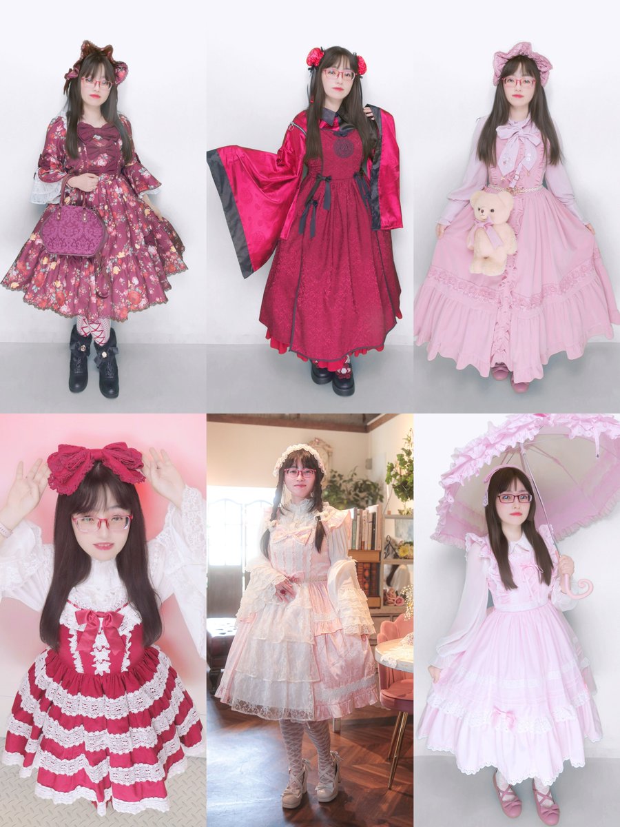 mococorin's tweet photo. 今年は色んな色に挑戦出来てる気がします。
といいつつやはり赤ピンク多め。
下半期もChalmiereにどっぷりな一年になりそう。

#2026年上半期ロリィタまとめ
#2026年上半期ロリィタコーデまとめ https://t.co/lnZGdK14c7
