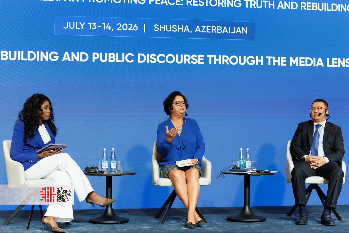 GMFShusha2026's tweet photo. In the 1st panel, experts addressed the topic: "Peacebuilding and Public Discourse Through the Media Lens"
#ShushaGlobalMediaForum #GMF2026 #Azerbaijan #MediaForPeace https://t.co/Xhbb5ImjUx
