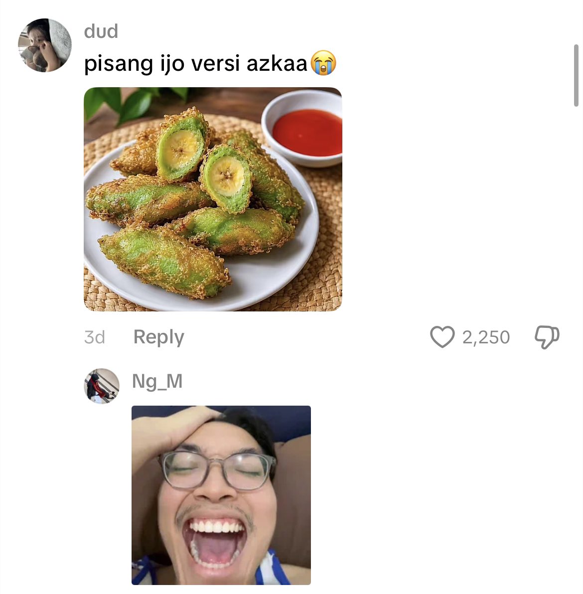 leonkawr's tweet photo. Terus ada yang komen gini aduh tolong🤣pisang ijo goreng tepung https://t.co/iKhcnGMlXN