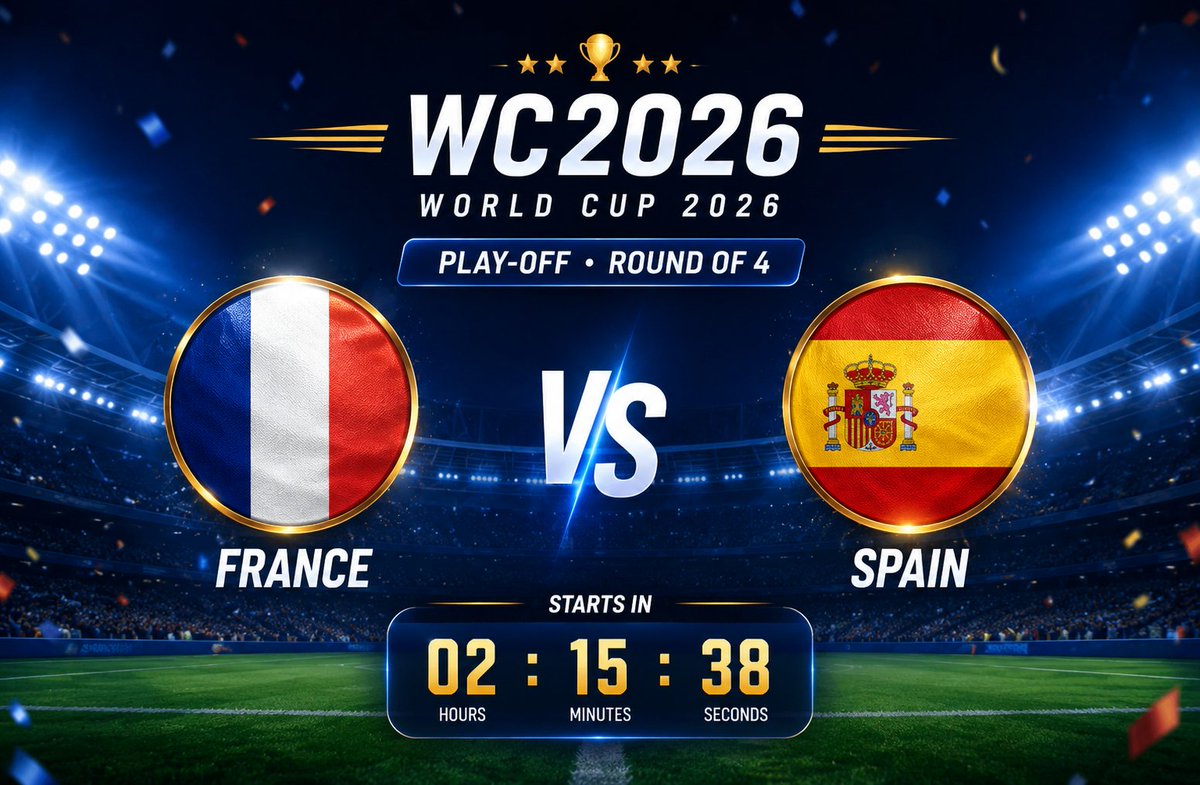 DrRitikaS's tweet photo. #France vs #Spain ⚽

This is going to be a good game, but eventually #France should win 🤞🏻🤞🏻🤞🏻 https://t.co/Lx3xvojs90