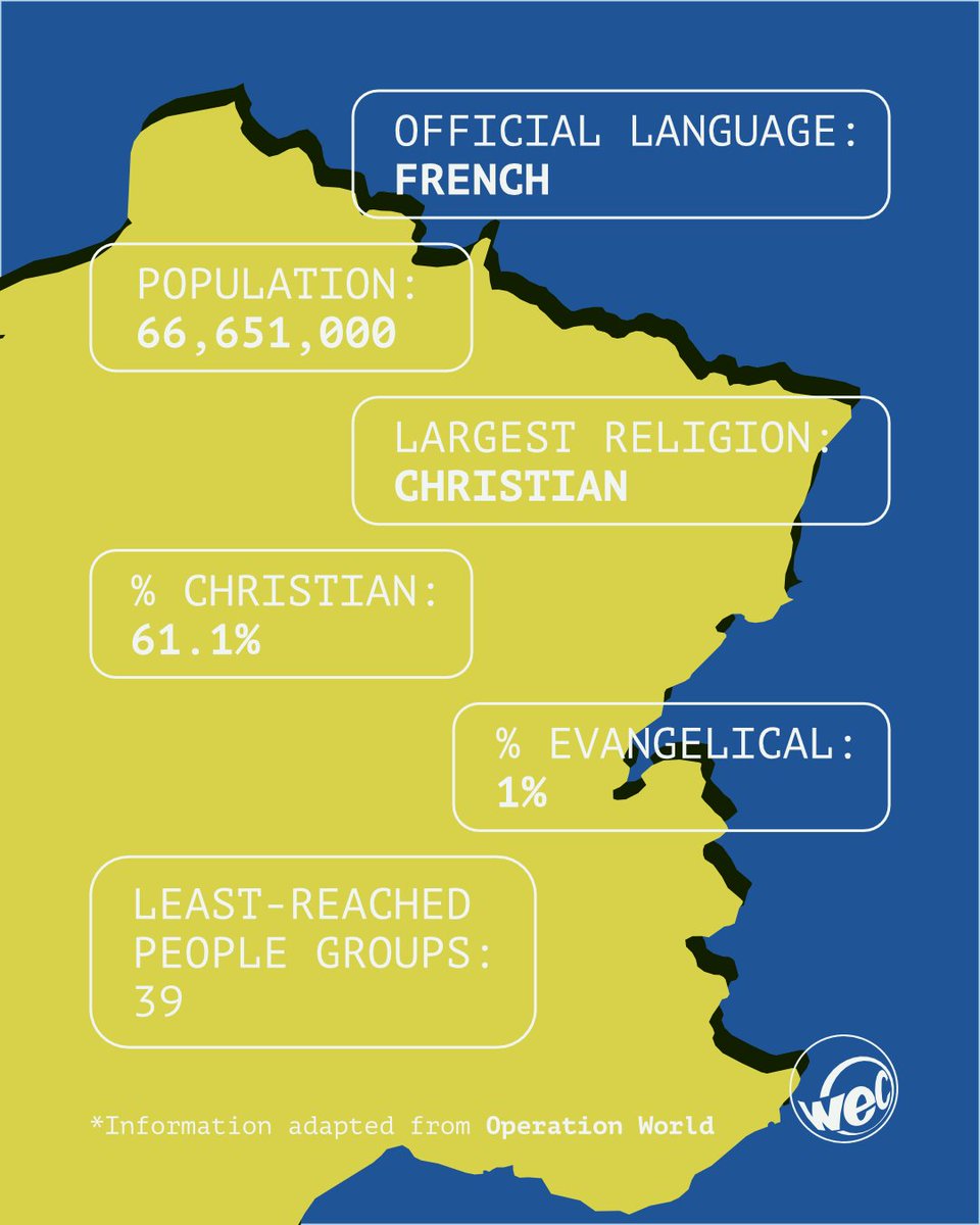 wecuk's tweet photo. Tonight, France and Spain face each other in the World Cup Semi-Finals 🏆

Will you join us in praying for least-reached people in France, and WEC teams at work in this nation? https://t.co/nf1OBwwSlA