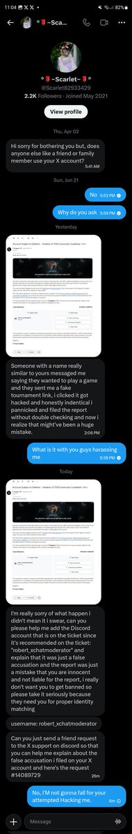 Was004's tweet photo. I don't know what's going on as far as I know. I haven't gotten any account warnings. So I believe these people have been hacked. One of the accounts has actually been suspended. https://t.co/Lr6rqXBFAg