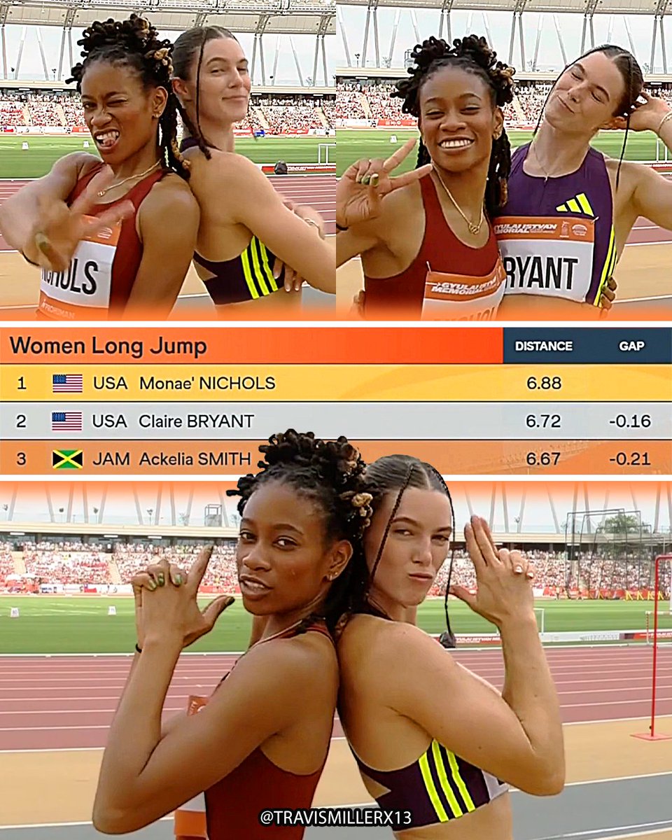 travismillerx13's tweet photo. 1-2 long jump finish for 🇺🇸Monae' Nichols and 🇺🇸Claire Bryant at Gyulai Istvan Memorial https://t.co/VQqa6GYRrD